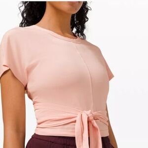 Lululemon It's a Tie Short Sleeve Pink Top Size 4